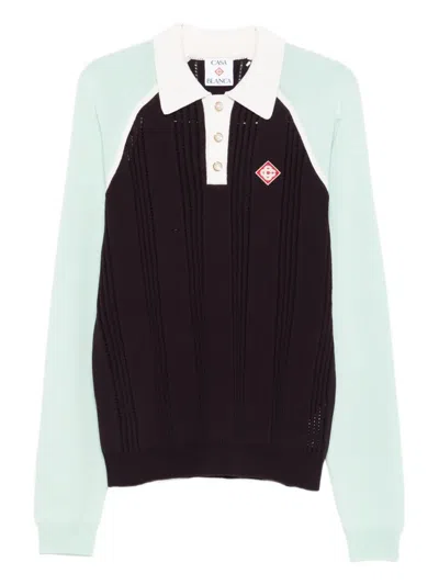 Casablanca Colourblock Polo Shirt In Multi