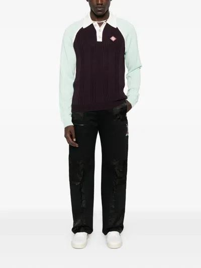 Casablanca Colourblock Polo Shirt In Multi