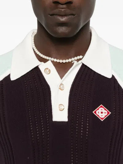 Casablanca Colourblock Polo Shirt In Multi