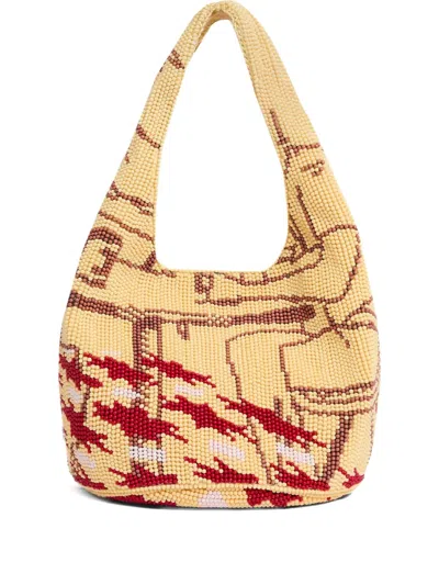 Jw Anderson Shoulder Bag With Beaded Design In Yellow
