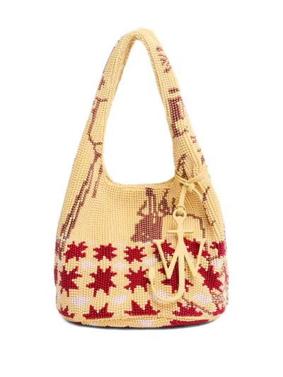 Jw Anderson Shoulder Bag With Beaded Design In Yellow