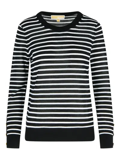 条纹罗纹套头衫