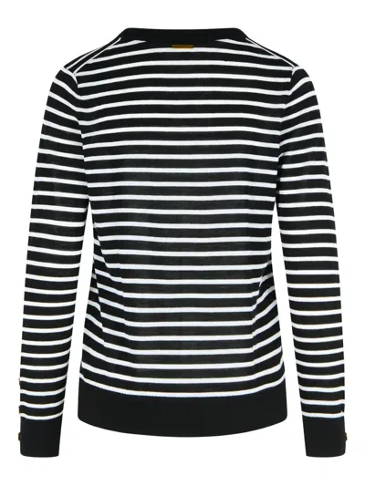 条纹罗纹套头衫