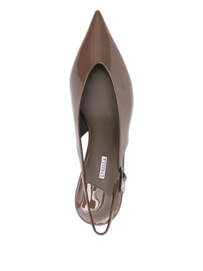 Le Silla 75mm Clivage Pointed-toe Pumps In Brown