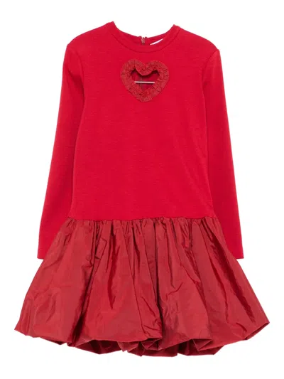Monnalisa Kids' Long-sleeve Dress In Red