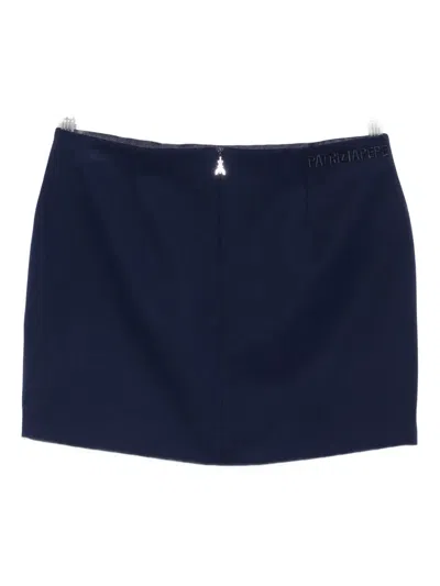 Patrizia Pepe Wrap-style Mini Skirt With Button Closure In Blue