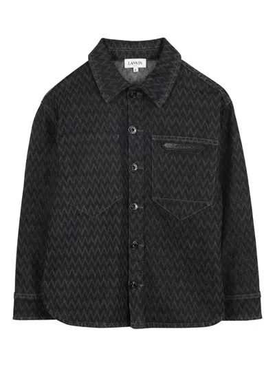 Lanvin Enfant Zigzag-patterned Shirt In Black