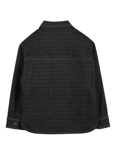 Lanvin Enfant Zigzag-patterned Shirt In Black