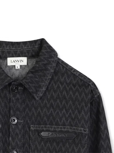 Lanvin Enfant Zigzag-patterned Shirt In Black
