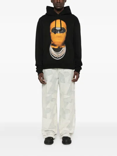 Ih Nom Uh Nit Hooded Cotton Sweatshirt Featuring Graphic Print In Black