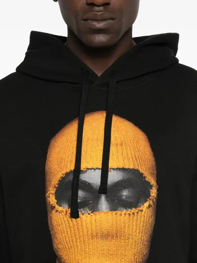 Ih Nom Uh Nit Hooded Cotton Sweatshirt Featuring Graphic Print In Black