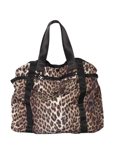 P.a.r.o.s.h Leopard-print Top-handle Tote Bag In Brown
