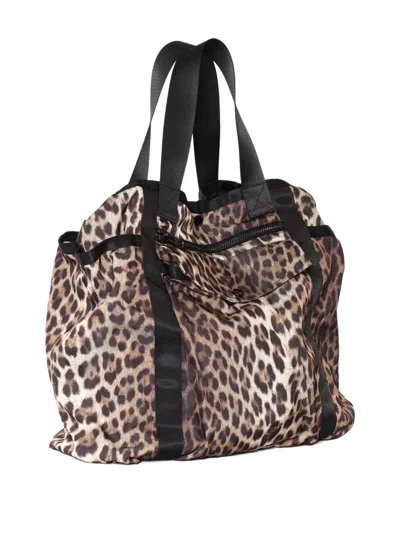 P.a.r.o.s.h Leopard-print Top-handle Tote Bag In Brown