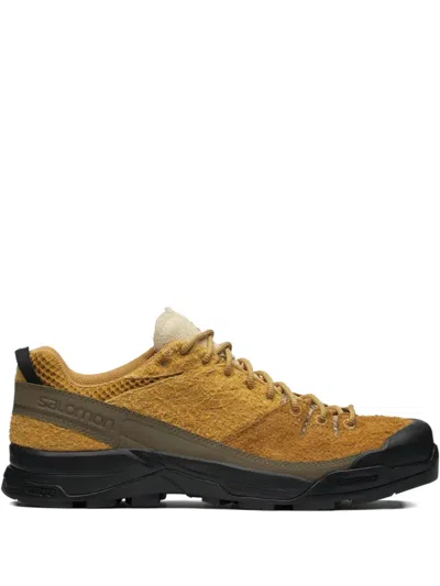 Salomon Textured Tan And Brown Sneakers In Multi