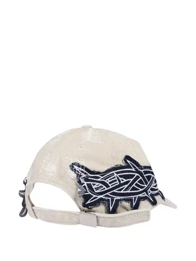 Who Decides War Distressed-effect Baseball Cap In White