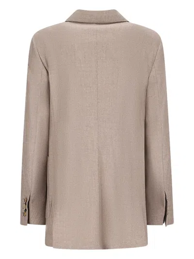 Max Mara Double-breasted Patch-pockets Blazer In Neutral
