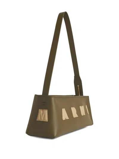 Marni Leather Shoulder Bag Museo Baguette In Brown