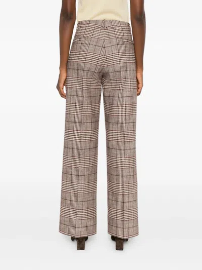 P.a.r.o.s.h Checked Straight-leg Trousers In Brown