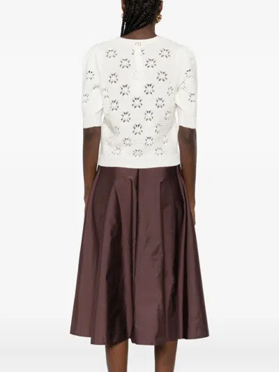 Twinset Floral-pattern Button-down Cardigan In White