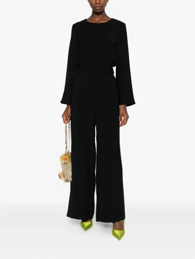 P.a.r.o.s.h Belted Wide-leg Jumpsuit In Black