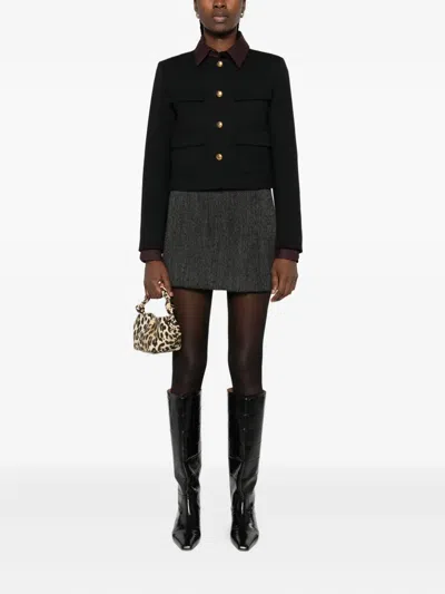 P.a.r.o.s.h Liliuxy Button-fastening Cropped Jacket In Black