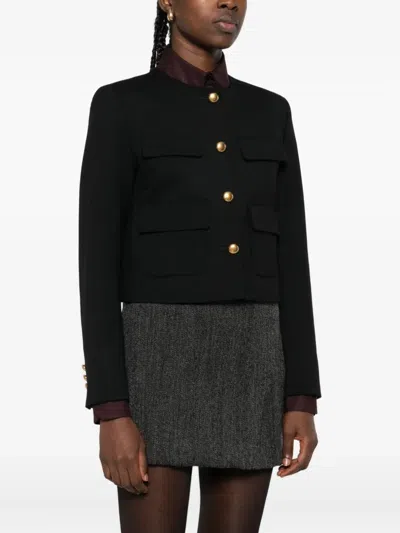 P.a.r.o.s.h Liliuxy Button-fastening Cropped Jacket In Black
