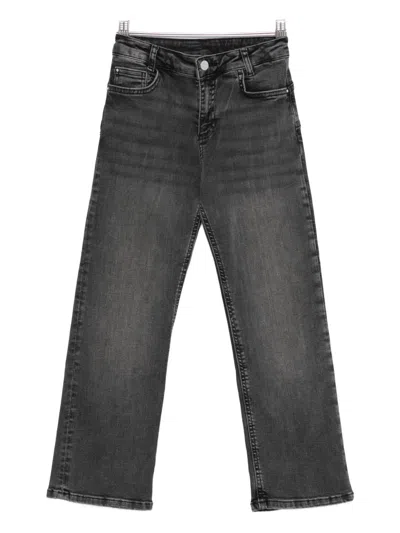 Liu •jo Quilted Five-pocket Design Jeans In Gray