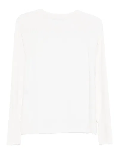 D Exterior Classic Knit Sweater With Relaxed Fit In White