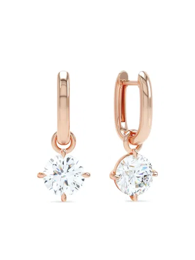 Loev 14k Rose Gold Allday Diamond Earrings In Pink