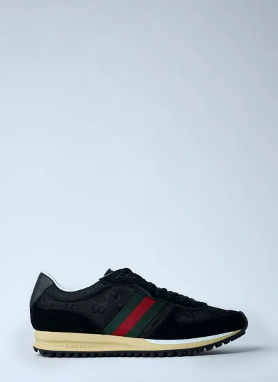 Gucci Sneaker Re-motion In Black Gg Fabric Men