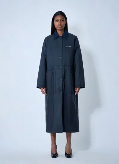 Prada Midnight Re-nylon Trench Coat In Brown