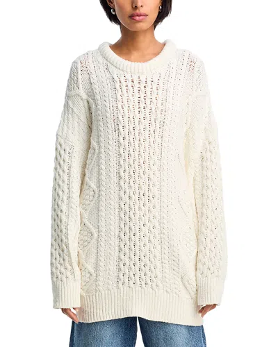 Denimist Oversized Aran Sweater Off-white In White
