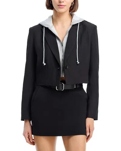 Six Fifty Drew Twofer Cropped Blazer In Black
