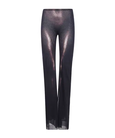Jean Paul Gaultier High Waist Sheer Trousers With Metallic Finish In Multi