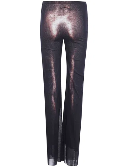 Jean Paul Gaultier High Waist Sheer Trousers With Metallic Finish In Multi