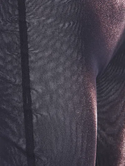 Jean Paul Gaultier High Waist Sheer Trousers With Metallic Finish In Multi