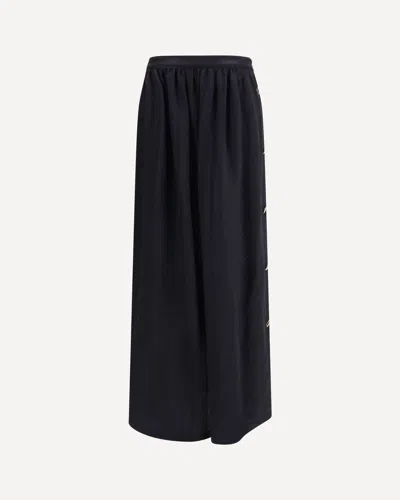 Kristina Ti Geometric-button Long Skirt In Black