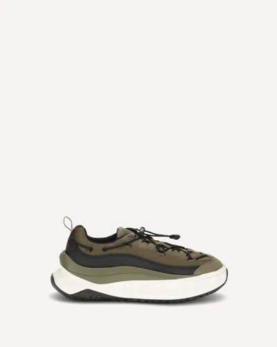 Moon Boot Moon247 Xlace Khaki Sneakers In Green