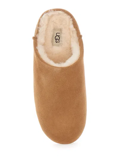 Ugg Slip-on Sandals With Smooth Suede Exterior In Brown