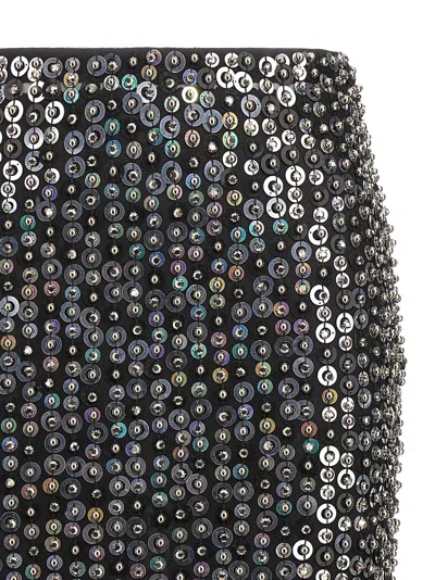 Pinko Whisper Beaded High-waisted Sequin Skirt In Metallic