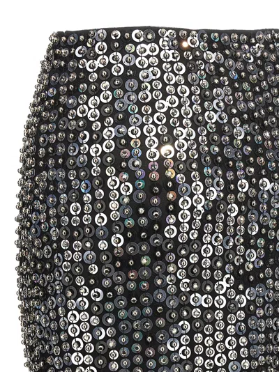 Pinko Whisper Beaded High-waisted Sequin Skirt In Metallic