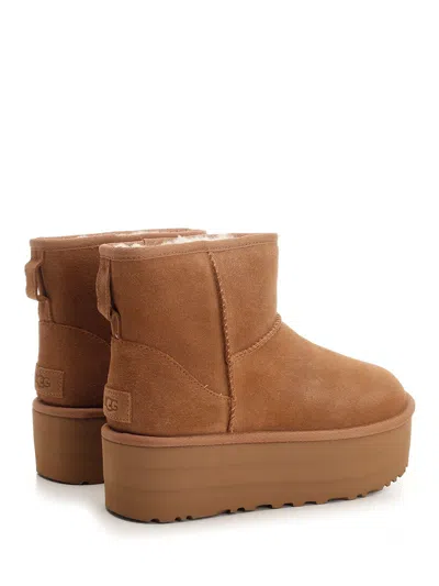 Ugg Beige Suede Ankle Boots In Brown