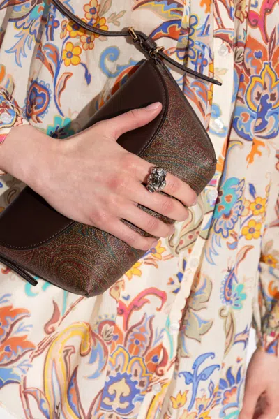 Etro Crystal Embellished Ring In Silver