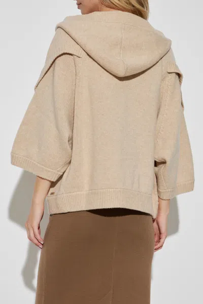 Max Mara Hooded Cardigan In Neutral
