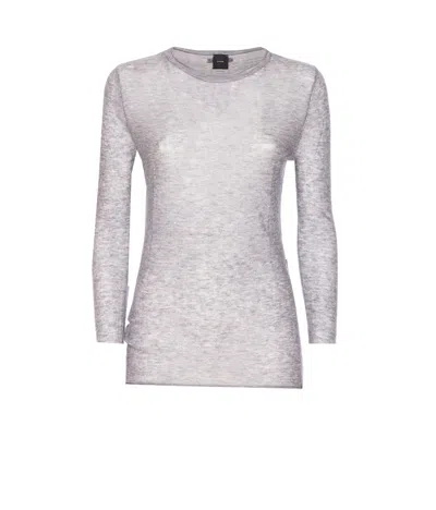 Pinko Grey Sweater With Sequins In Gray