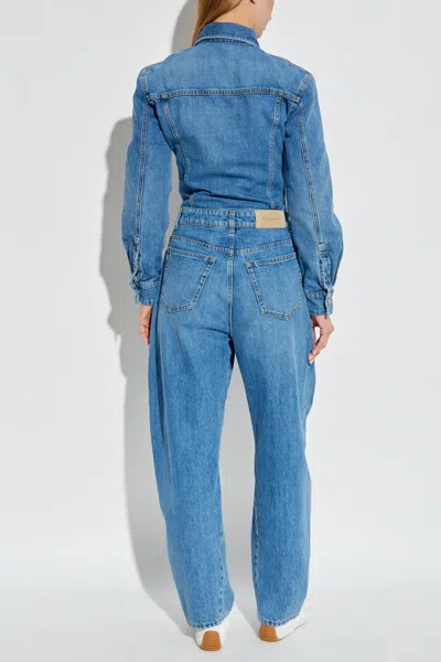 Givenchy Denim Jumpsuit With Shirt Collar In Blue