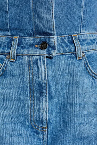 Givenchy Denim Jumpsuit With Shirt Collar In Blue