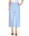 Msgm Cropped Pants & Culottes In Sky Blue