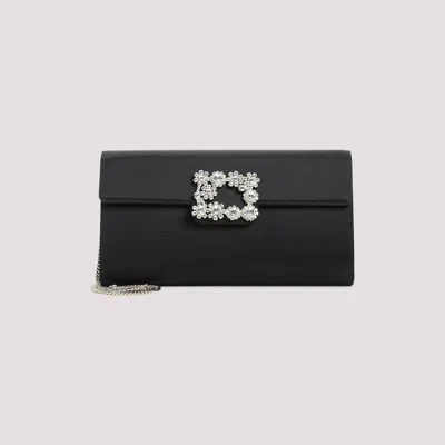 Roger Vivier Buckle Embellished Chain Strap Shoulder Bag In Black