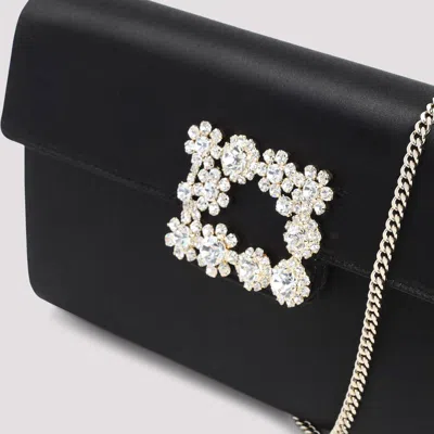 Roger Vivier Buckle Embellished Chain Strap Shoulder Bag In Black